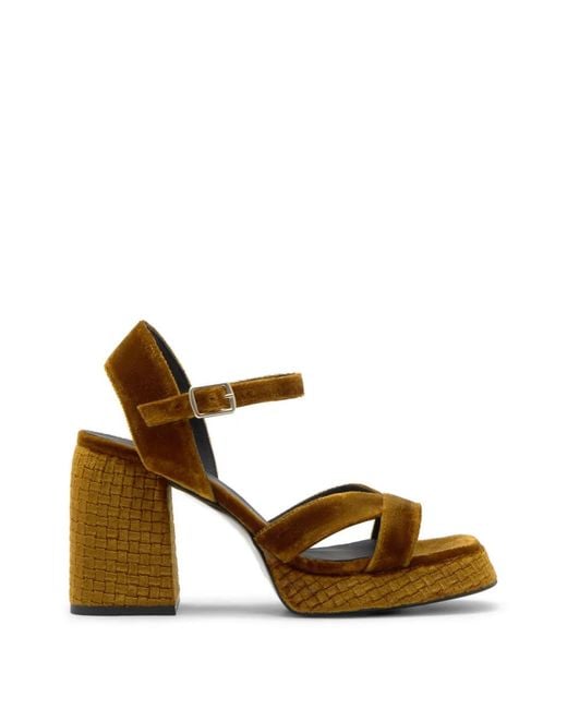 Castaner Metallic Vero Braided-Heel Sandals