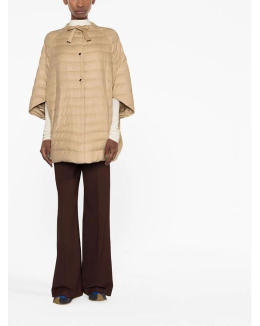 Herno Natural Bow-Detail Quilted Jacket