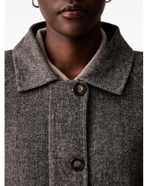 ViCOLO Black Long-Sleeve Faux-Fur-Collar Jacket