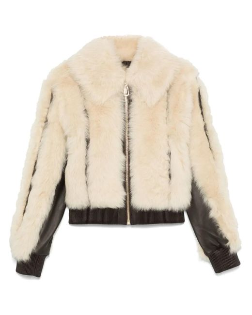 Zimmermann ジップアップ ムートンジャケット Natural