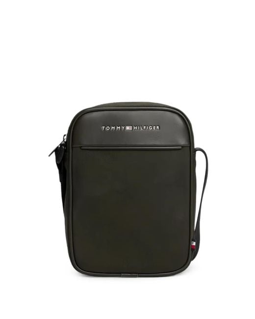 Tommy Hilfiger Black Foundation Mini Reporter Messenger Bag for men