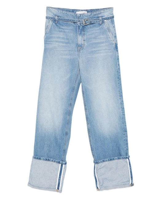 Brandon Maxwell Blue Jeans mit umgeschlagenem Bund