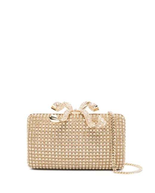 Self-Portrait Natural Crystal Box Clutch Bag
