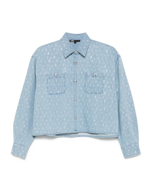 Camicia Denim Con Strass di Maje in Blue