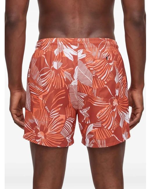 Bañador Estampado Boss de hombre de color Red
