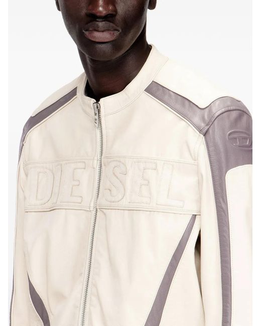 DIESEL Natural L-Adam Leather Jacket for men
