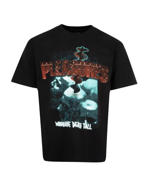 Pleasures Black Migraine T-Shirt for men