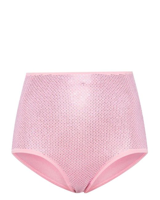 Culotte taille-haute à ornements strassés Patrizia Pepe en coloris Pink