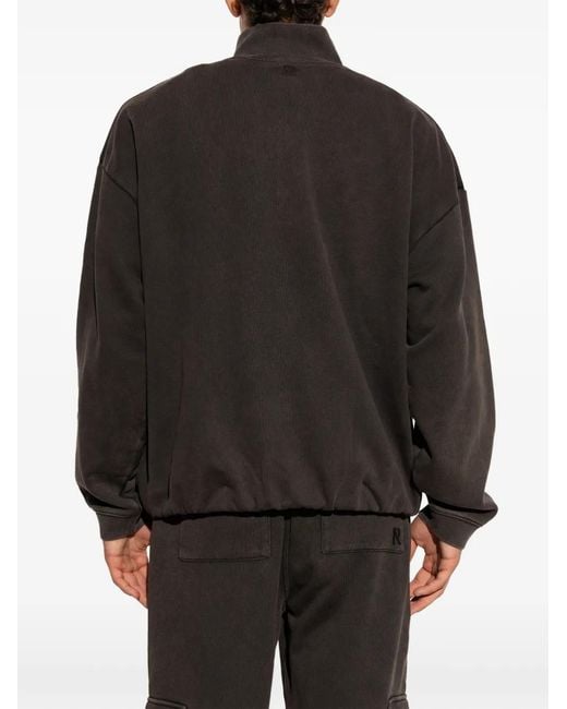 Represent Black Initial Quarter-Zip Sweatshirt for men