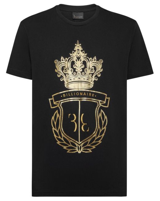 Billionaire T-shirt Met Logoprint En Ronde Hals in het Black voor heren