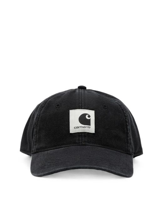 Carhartt Black Stone-Washed Logo-Patch Cap for men