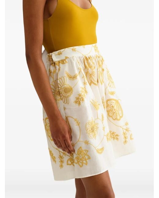 Eres White Floral-Print Shorts