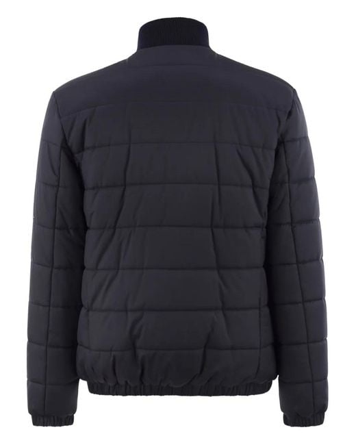 Kiton Blue Quilted Zip-Up Bomber Jacket for men