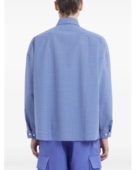 Marni Blue Check Pattern Shirt for men