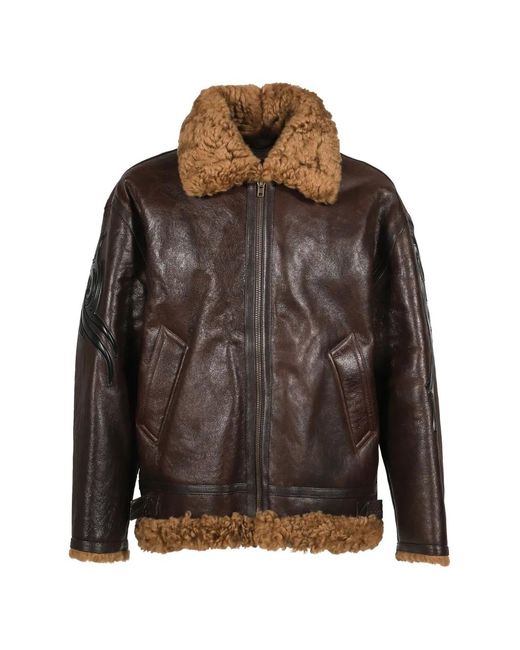 Chaqueta Con Ribete De Pelo Vetements de hombre de color Brown