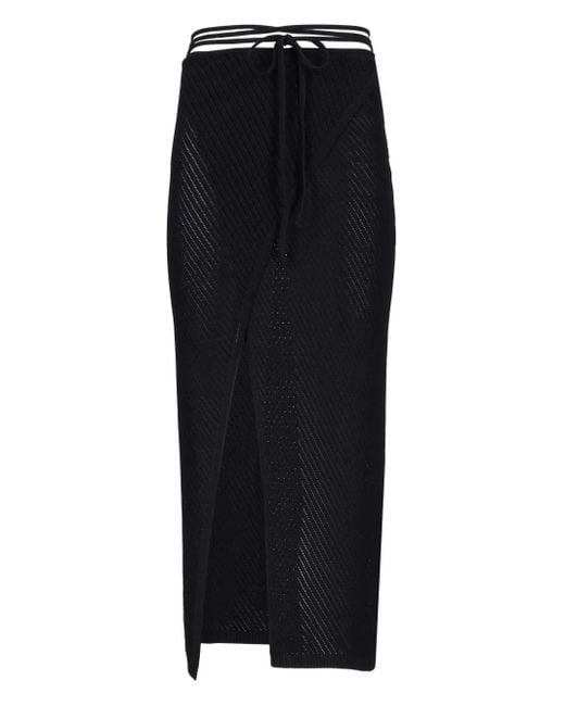 Laneus Black Gestrickter Maxirock