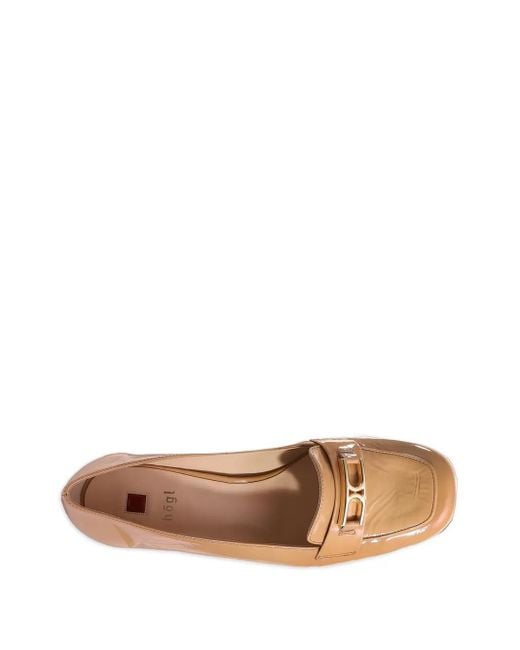 Högl Brown 40Mm Helen Patent-Leather Block-Heel Loafers