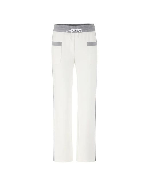 Marc Cain White Washington Piped Trousers