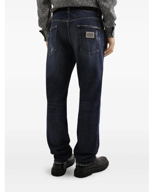 メンズ Dolce & Gabbana ダメージ ジーンズ Blue