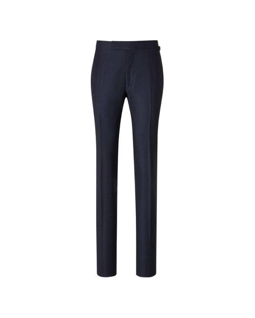 Tom Ford Blue Houndstooth-Pattern Suit for men