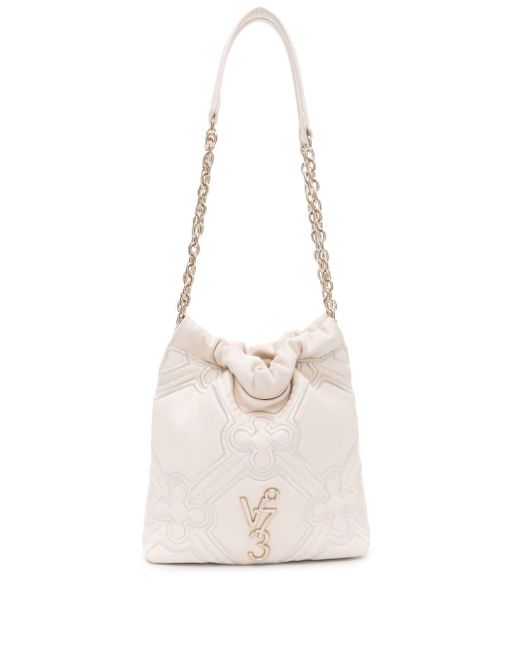 V73 White Nyala Embroidered Shoulder Bag