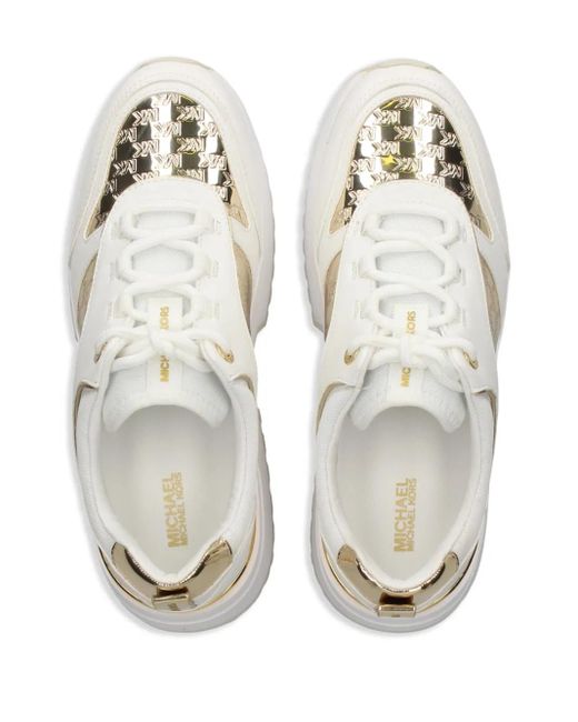 MICHAEL Michael Kors White Rumi Monogram-Pattern Sneakers