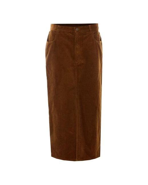 Isabel Marant Brown Odalie Corduroy Long Skirt