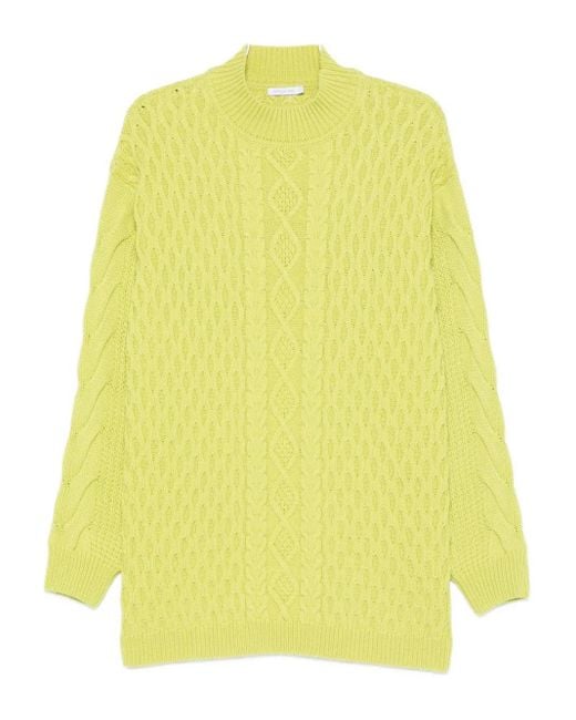 Patrizia Pepe Yellow Wool-Blend Sweater
