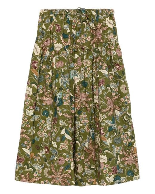 Jupe Fleurie Rosen À Taille Nouée Ulla Johnson en coloris Green