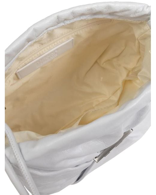 DIESEL White Scrunch-D Tote Bag