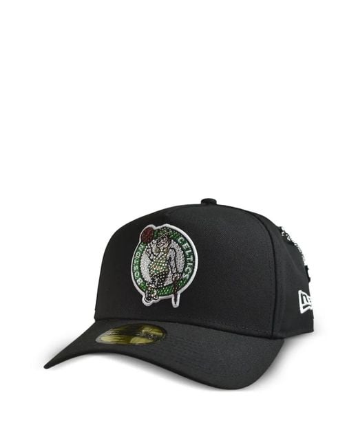 KTZ Black 59Forty Nba26 Draft Boston Celtics Rhinestones Baseball Cap for men