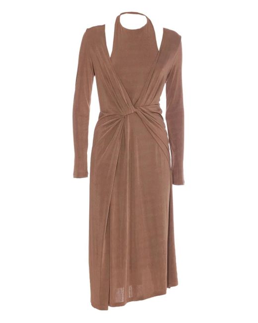 ELEH Asymmetric Dress Brown