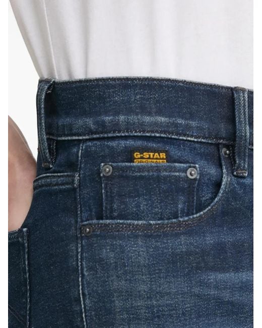 G-Star Blue Logo-Patch Flared Jeans