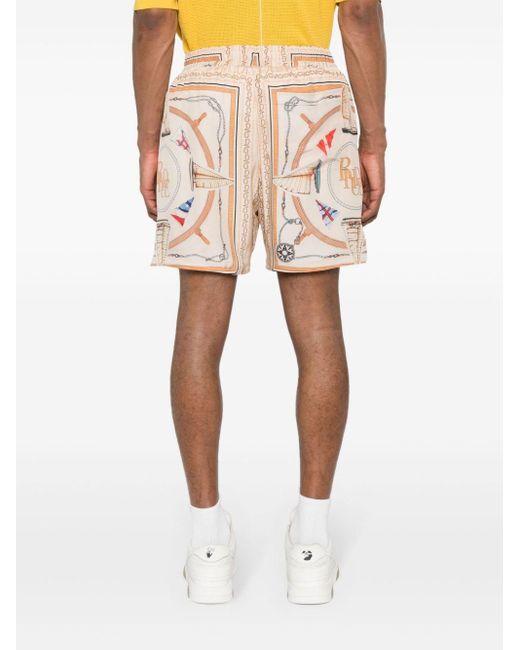 Rhude Natural Nautica Silk Shorts for men