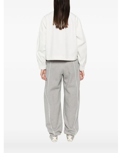 Patrizia Pepe White Colour-Block High-Neck Jacket