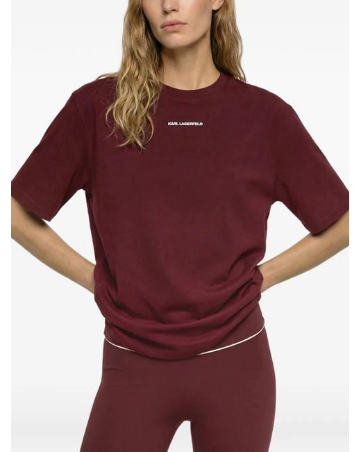 Karl Lagerfeld Red Logo Athleisure T-Shirt
