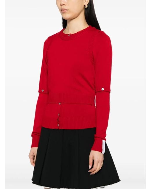 ROKH Red Detachable-Sleeve Cardigan