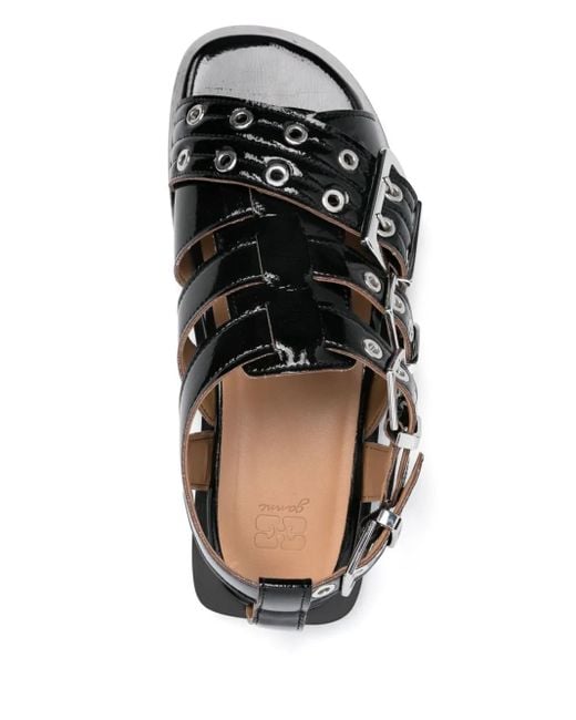 Ganni Black Feminine Buckle Sandals