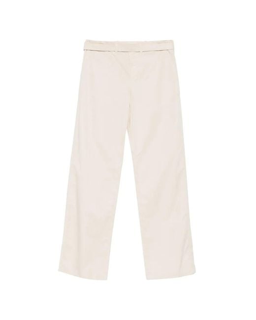 Rier White Belted Suit Trousers for men