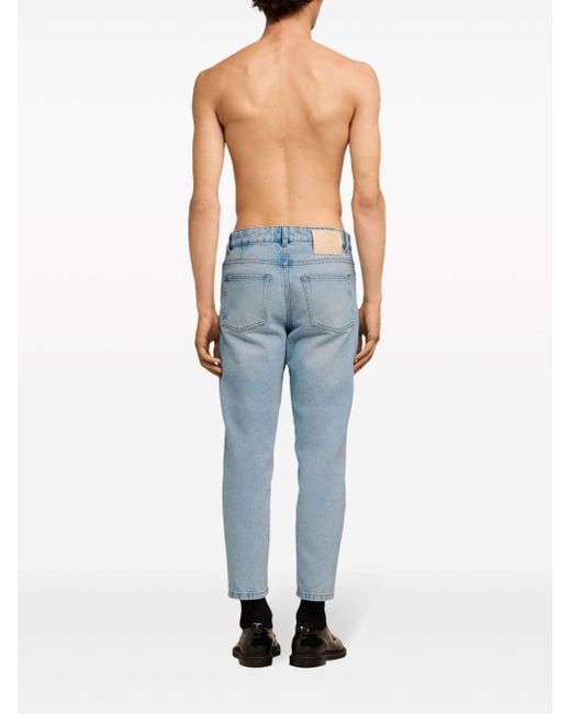 AMI Tief sitzende Cropped-Jeans in Blue für Herren