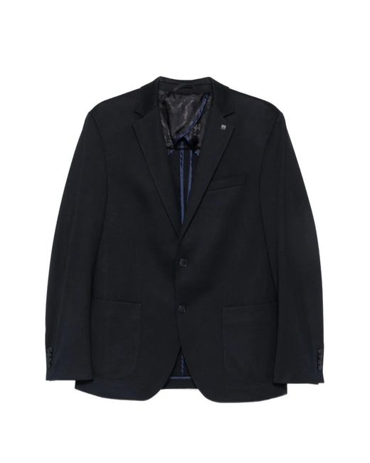 Karl Lagerfeld Blue Smart Single-Breasted Notch-Lapels Blazer for men