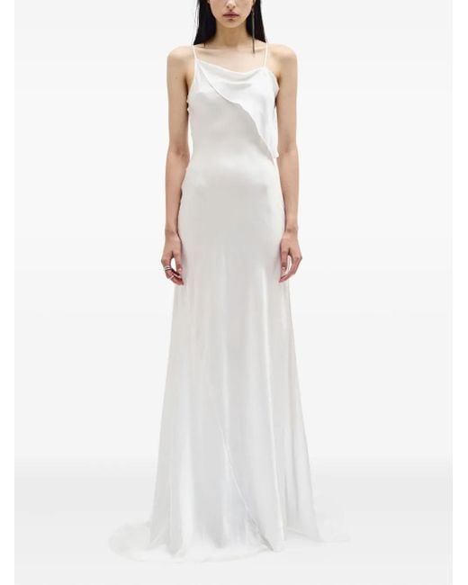 Ann Demeulemeester Aaricia Satin Maxi Dress White