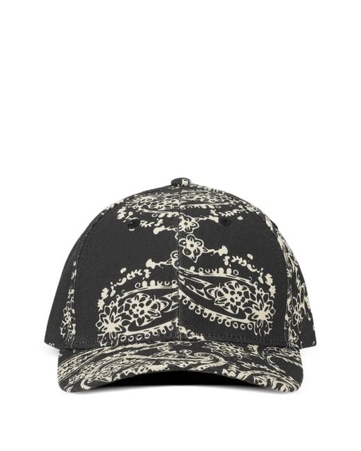Les Deux Black Paisley-Print Baseball Cap for men
