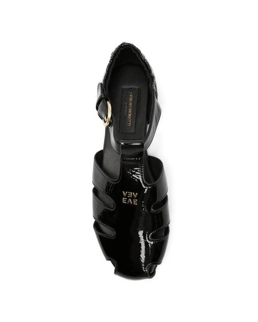 SERGIO MORETTI FIRENZE Black Patent Cut-Out Sandals