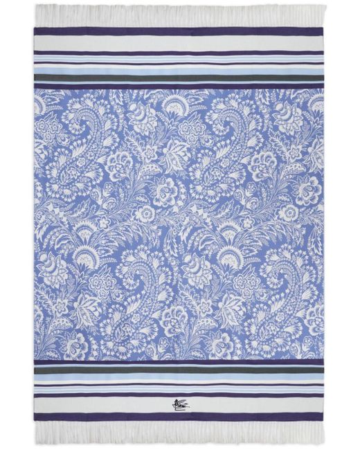 Etro Blue Paisley-print Beach Towel