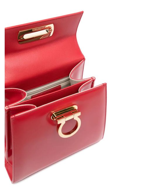 Ferragamo Red Iconic Top Handle S Tote Bag