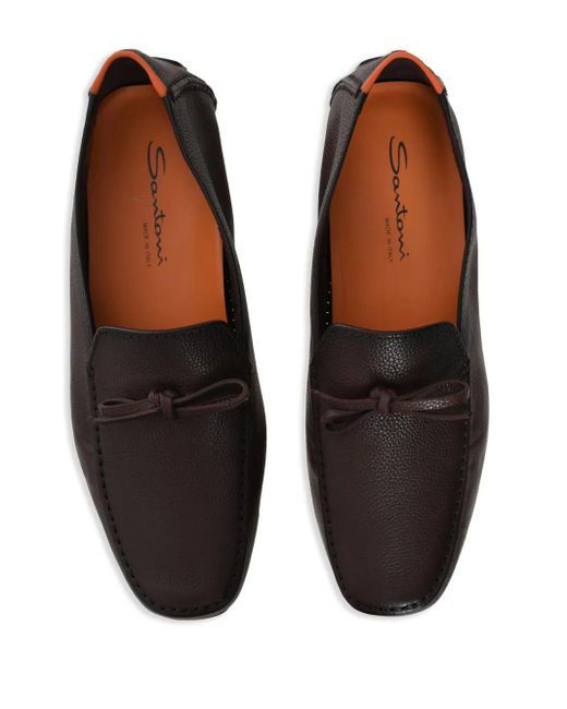 Santoni Brown Havana Loafers for men