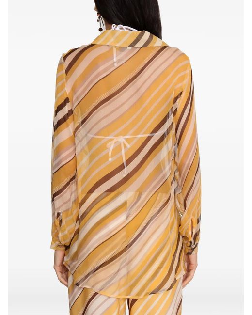 Amir Slama Gestreept Blouse in het Natural