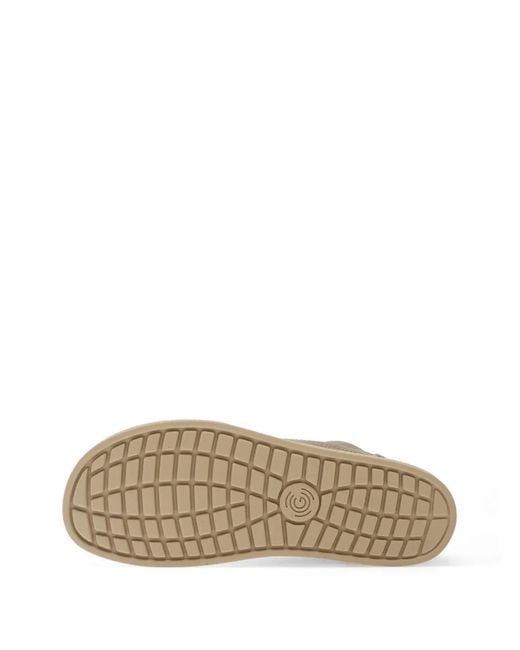 Groundies Gray Panama Suede-Panelled Logo-Print Sneakers