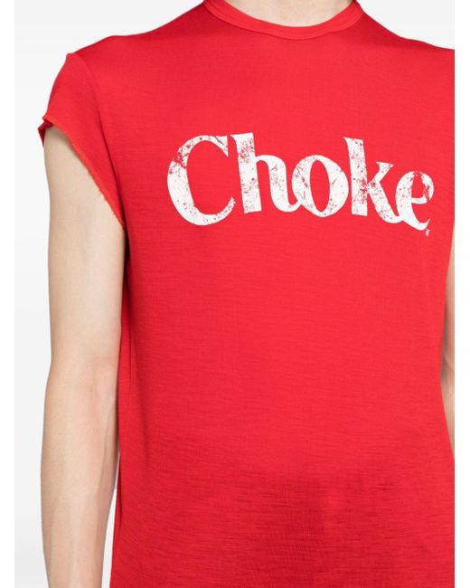 DSquared² Red Slogan-print Virgin Wool T-shirt for men